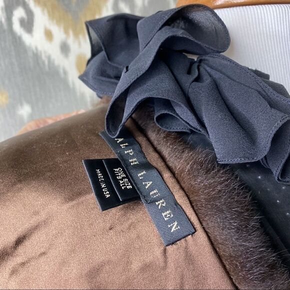 Ralph Lauren Black Label * Brown Opossum Fur Pull Through Scarf - Picture 2 of 16